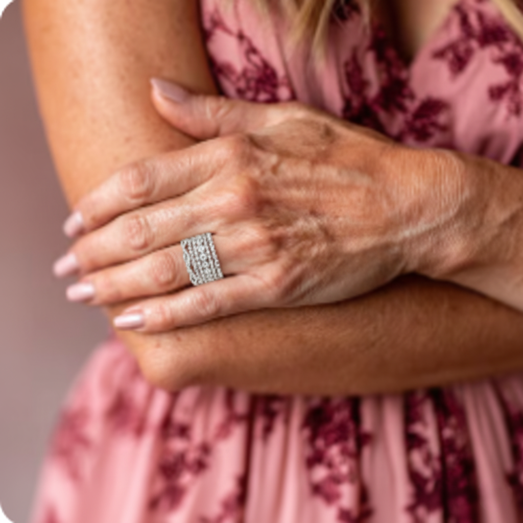 Anel Vintage Com Zircônia Em Camadas