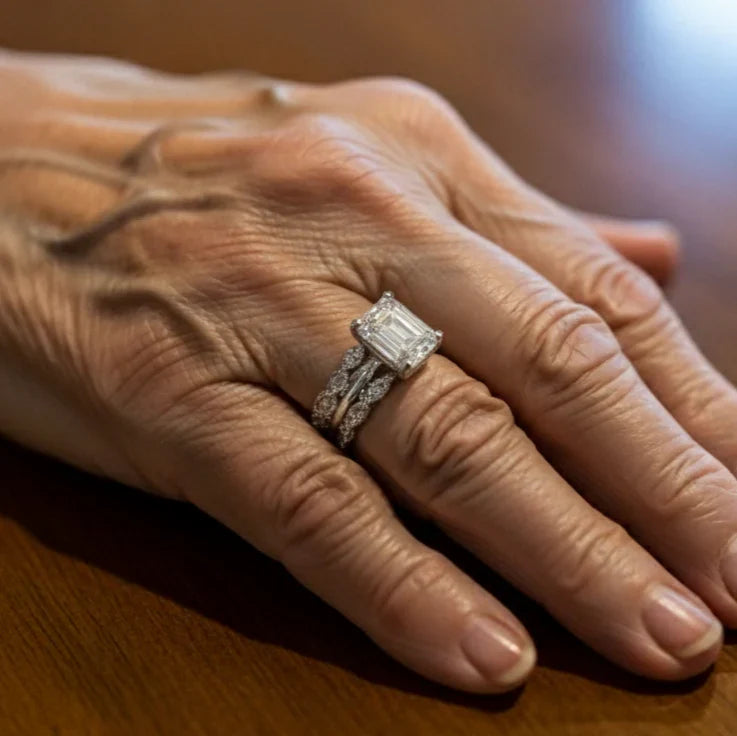 Anel Vintage em Prata com Camadas Brilhantes