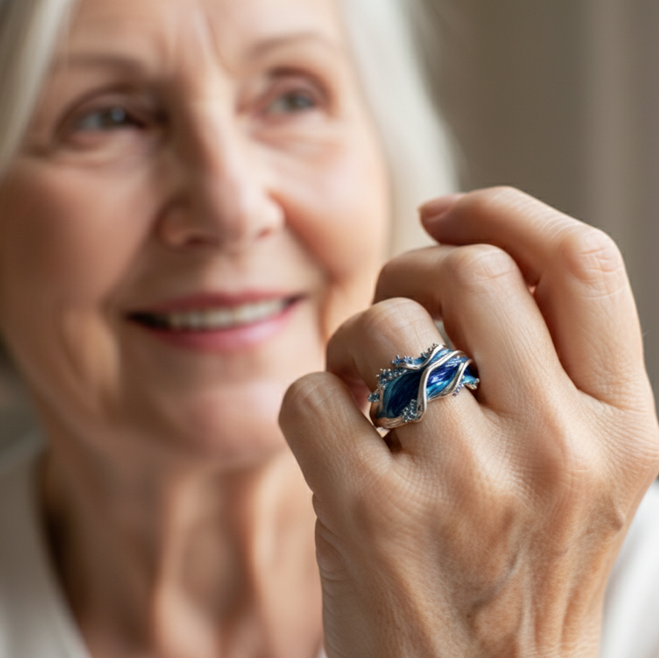 Anel Vintage Golden Ocean Wavy