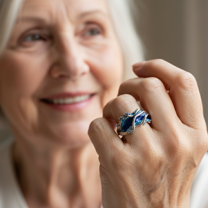 Anel Vintage Golden Ocean Wavy