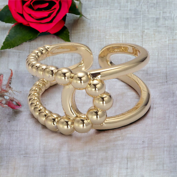 Anel Vittoria Twist Double Band - Ouro ou Prata