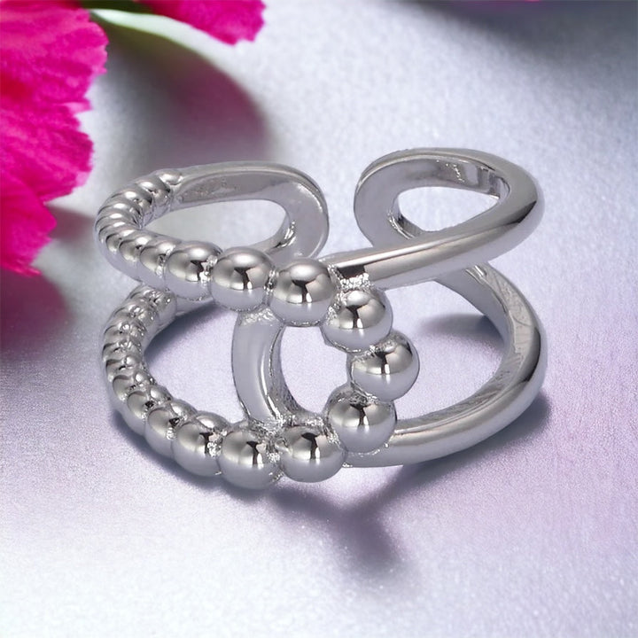 Anel Vittoria Twist Double Band - Ouro ou Prata