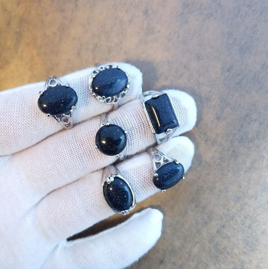 Conjunto de Anéis em Pedra Natural